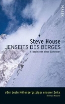 Buchcover von Steve Houses "Jenseits des Berges". Kletterer in einer Eisflanke